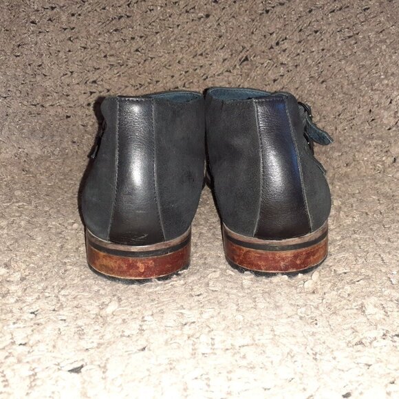 ZANZARA-Napoli Chukka Boot-Double Monk Strap-Black Leather/Suede-Sz 11-Excellent - Picture 6 of 8